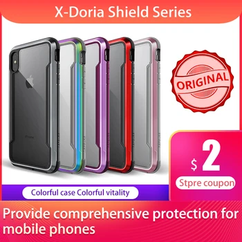 X-Doria Obranný Štít Telefón puzdro Pre iPhone XR XS Max Vojenskej Triedy Drop Testované Prípade Coque Pre iPhone X XS Max Hliníkový Kryt