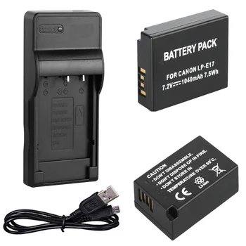 Batérie (2 Pack) + USB Nabíjačka Pre Canon LP-E17, LP-E 17, LP E17, LPE17 Lítium-Iónová Nabíjateľná a Digitálny SLR Fotoaparát