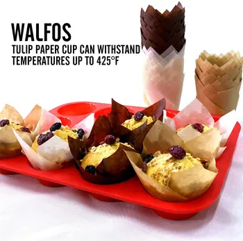 WALFOS 150 Ks Tulip Cupcake Papier, Vložky - Efektné Dekoratívne Muffin Obaly pre Narodeniny, Svadby Dieťa Sprchy
