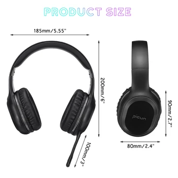 Herné Music Headset LED Osvetlenie Športové bluetooth 4.1 Prehrávač Slúchadlá Bezdrôtové Slúchadlá S Mikrofónom pre PC, Mobilných handsfree