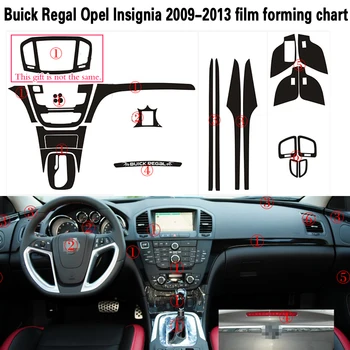 Pre Buick Regal Opel Insignia Interiéru Centrálny Ovládací Panel Dverí Rukoväť 5D Uhlíkových Vlákien Nálepky, Nálepky Auto styling Accessorie