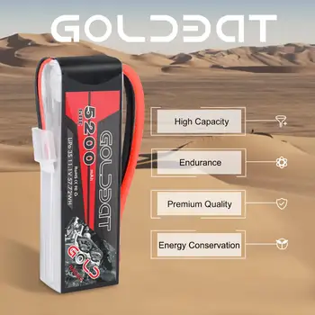 GOLDBAT LiPo Batérie 3S 5200mAh 11.1 V 60 ḞC LiPo RC Batérie s Dekani Plug and XT60 Konektor pre RC Evader Auto RC RC Truck Heli