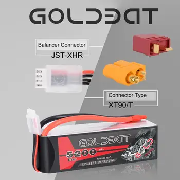 GOLDBAT LiPo Batérie 3S 5200mAh 11.1 V 60 ḞC LiPo RC Batérie s Dekani Plug and XT60 Konektor pre RC Evader Auto RC RC Truck Heli