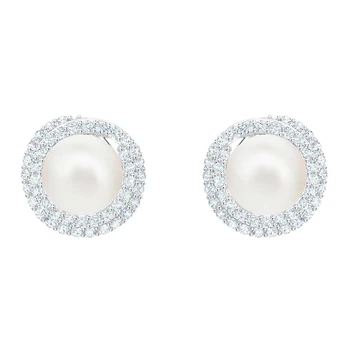 SWA Klasické Pop Nový Pearl Crystal Prebodol Elegantné Náušnice Jednoduché Lady Pre Priateľku Luxusné Šperky Darček Romantika