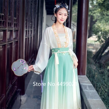 Ázijské Tradičné Ženy Hanfu Kostým Víla Šaty Čínske Ľudové Tanečné Oblečenie Nastaviť Retro Tang Princess Cosplay Fáze Nosenie