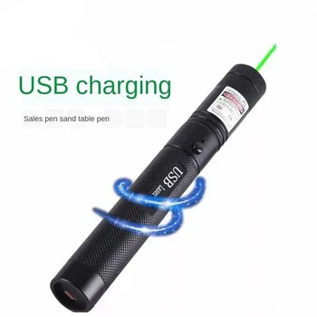 Zelené Laserové Ukazovátko USB Nabíjanie 303 Vysoký Výkon 5 MW Červená Bodka Laserové Ukazovátko hviezdne svetlo Pálenie Laserom, 8-in-1 Lampholder