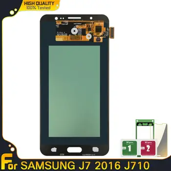 Testované Pracovných AMOLED Pre Samsung Galaxy J7 2016 J710 J710F J710FN LCD Displej Dotykový Displej Digitalizátorom. Montáž
