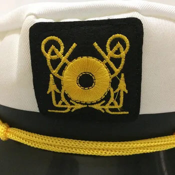 Navy námornícky klobúk hip Jachta Loď Kapitána Klobúk Marines Biele Zlato Spp vojenské spp klasické kapitán klobúk Deti námornícky klobúk 11.4