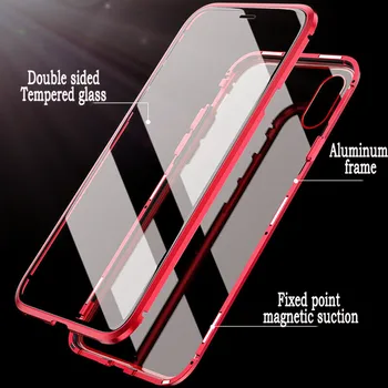 Sklenené Prípade Predné +zadné 360 Magnetické Adsorpcie Kov pre Iphone 7 8 6 Plus Telefón puzdro pre Iphone 11 Pro Max XR X XS Max Kryt