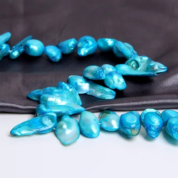 Prírodné Barokový Skutočné Perly Sladkovodné Perly Farbené Modrá Nepravidelný Voľné Pearl Korálky Pre DIY Náramok, Náhrdelník Šperky Robiť 14