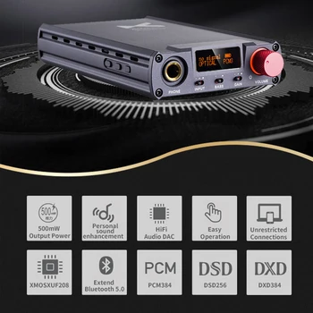 Xduoo XD05 Základné Slúchadlový Zosilňovač AK4490 500mW Výstup HD Digital Audio USB DAC PCM 384kHz DSD256 pre PC Film Hra