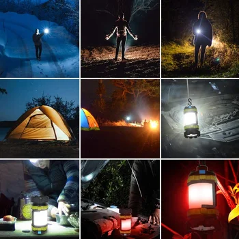 Tábor Lampa LED Camping Svetlo USB Nabíjateľná Baterka Stmievateľné Pozornosti Pracovné Svetlo Nepremokavé Svetlomet Núdzové Pochodeň