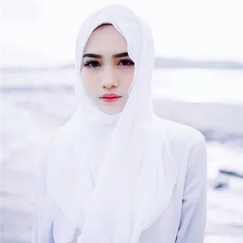 2021 Moslimských Módne Obyčajný Bublina Šifón Hidžáb Šatku Ženy Pevné Mäkké Dlhé Šály a Zábaly Georgette Hlavy Šatky Lady Hijabs