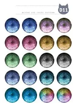 Nová Kombinácia 5 Párov Očí Čipy Žiak + 10 Párov Očí čipy papier Vzor Rainbow Shinning, Farby 1:6 Bábiky Oko DIY Nástroje