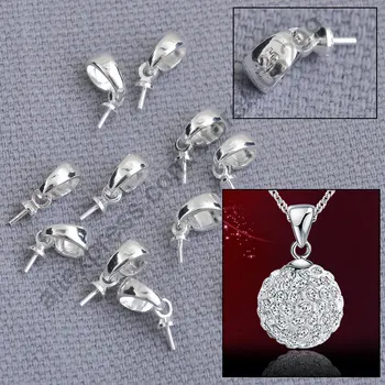 Rýchlu Loď 100KS Pevné 925 Sterling Silver Šperky Zistenia Pohár Spp Kauciu Konektor Pre Prívesok, Ručne vyrábané Šperky Lištovanie