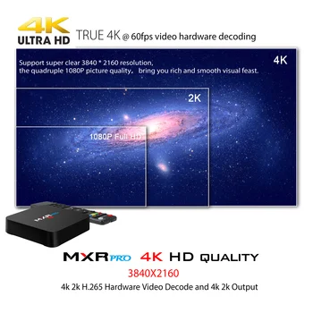 4k HD TV Box Android 7.1 RK3318 Quad-Core Smart TV Box 4 GB 32 GB Netflix Google, Youtube Prehrávač Médií MXR PRO Android Set-top-Box