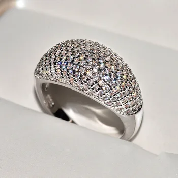 Klasické 925 Sterling Silver Kruhu Jasné, Full CZ Zirkón Crystal Geometrické Stohovateľné Prstene pre Ženy, Svadobné Jemné Šperky Darček