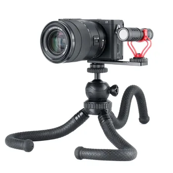ULANZI PT-5 Vlog Fotoaparát Držiak Mikrofónu Mic Stand W Cold Shoe Mount Adaptér pre Canon, Nikon, Sony pre DSLR Fotoaparát, Príslušenstvo