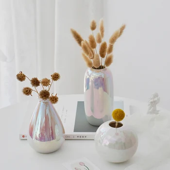 Farebné Keramické Vázy Moderného Domova Obývacia Izba Sušené kvety, Vázy, Dekoratívne Vázy jedálenský stôl Keramické Mini Keramická Váza