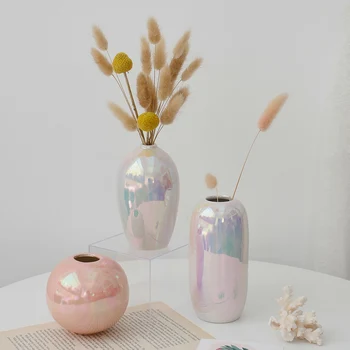 Farebné Keramické Vázy Moderného Domova Obývacia Izba Sušené kvety, Vázy, Dekoratívne Vázy jedálenský stôl Keramické Mini Keramická Váza