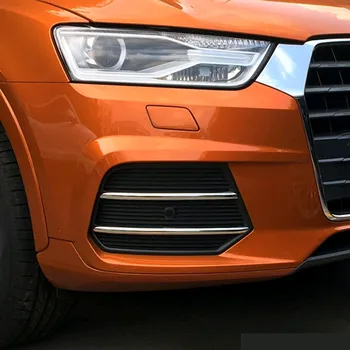 Chrome Styling Auto Predné Hmlové Svietidlo Dekoratívne Čalúnenie Pás 4pcs Pre Audi Q3 2016-2017 Vonkajšie Príslušenstvo Upravené Nálepky