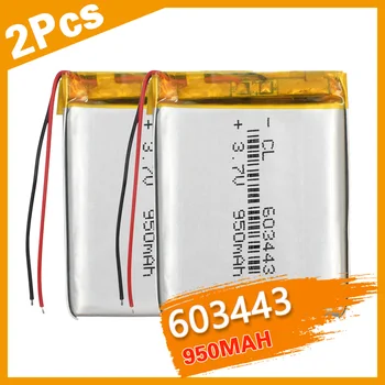 2 KS 3,7 V 950mAh 603443 Lithium Polymer Li-Po Nabíjateľná lítium iónová Batéria Pre Mp3, MP4, GPS power bank elektronické DVD časť