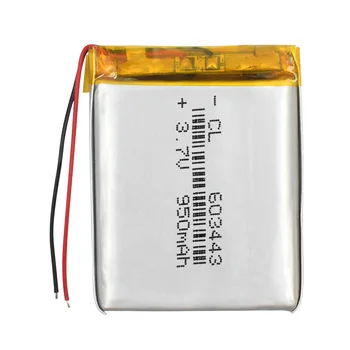 2 KS 3,7 V 950mAh 603443 Lithium Polymer Li-Po Nabíjateľná lítium iónová Batéria Pre Mp3, MP4, GPS power bank elektronické DVD časť