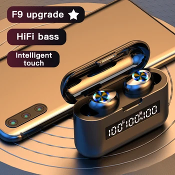 TWS F9 Herné Slúchadlá Bezdrôtové Bluetooth Stereo Slúchadlá Športové Slúchadlá Dotyk Nepremokavé hi-fi Slúchadlá náhlavné súpravy 2000mAh HOT