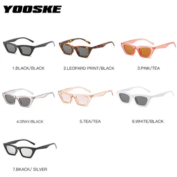 YOOSKE Malé slnečné Okuliare Ženy, Luxusné Značky Dizajnér Cat Eye Slnečné Okuliare Dámy Black Mrrior Retro Okuliare Odtiene UV400
