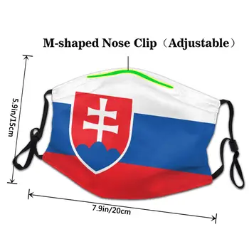 Slovensko Vlajka Dospelých Non-Jednorazové Úst Tvár Masku Proti Hmla, Prach Ochranný Kryt Respirátor