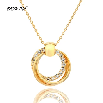 Nové Najlepší Darček Jedinečné Čaro Šperky Zlaté Drahokamu Kolo Náhrdelník Žien Náhrdelník Šperky Želanie Crystal Módne Šperky X0077