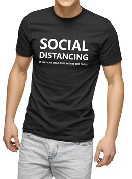 Sociálne Dištancovanie Ak Môžete Čítať Tento Ste Príliš Blízko pánske, Krátky Rukáv T-Shirt Lete Príčinné Grunge Tee Dropshiping