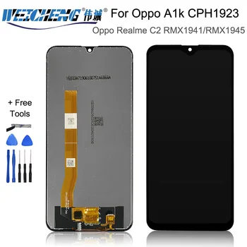 Black 6.1 palca Na Oppo A1k CPH1923 / Pre Oppo Realme C2 RMX1941 RMX1945 LCD Displej Dotykový Displej Digitalizátorom. Montáž
