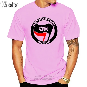 Cnn Antifa T-Shirt, Antifactual Akcie Falošné Spravodajstvo Neobjektívne Média Zábavné Základné Modely Tee Tričko