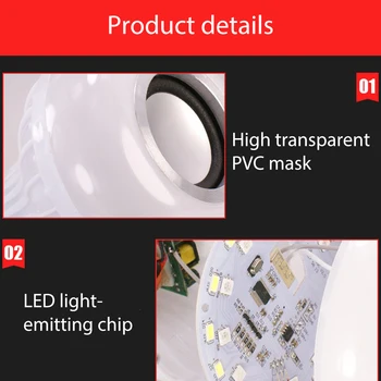 1PCS E27 LED RGB Svetelný Bezdrôtový Bluetooth Diaľkové Ovládanie Farebné Hudby Žiarovka Fáze Svetlo Rodiny Zábava Bezdrôtové Led Lampa S