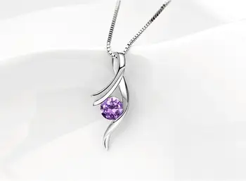 925 sterling silver módne lesklé crystal dámske'pendant šperky, náhrdelníky ženy s krátkym reťazcom č fade veľkoobchod lacný darček