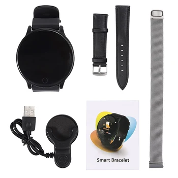 Neoteck Bluetooth Smart Sledovať tepovú frekvenciu, Krvný Tlak Kyslíka Smartwatch Pre Android s IOS Tri Náhradné Sledovať Band