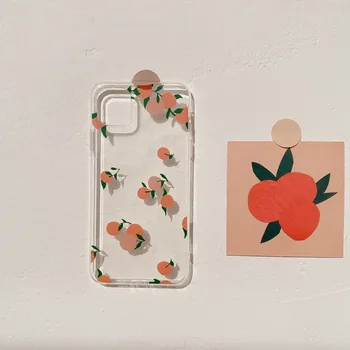 2021 Módny Krásne Ovocie Pomaranče puzdro Pre iPhone 11 11PROMAX 11PRO SE2020 7 8 7Plus 8Plus X XS XSMAX XR Transparentné Prípade