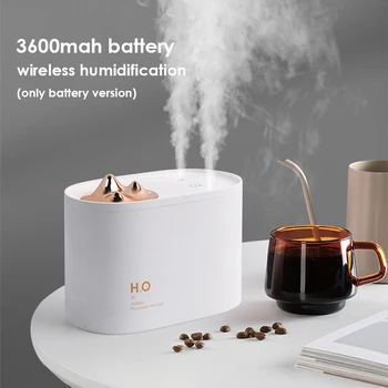 H2O Horských Zvlhčovač Vzduchu 3600mAh Batérie Ploche Vody Difúzor 1000ML Veľkú Kapacitu Dvojité Postrekovač Stlmiť Hmly Maker