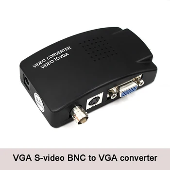 BNC na VGA, S-video Vstup Video Converter PC VGA na VGA Out Adaptér S dc kábel