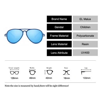 [EL Malus]Roztomilý Malý Pilot Rámom slnečné Okuliare Deti Deti Silver Black Objektív, Zrkadlo Módne Dieťa Chlapci Dievčatá Slnečné Okuliare Oculos