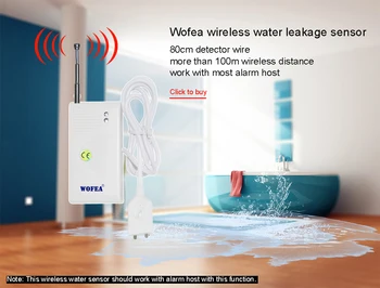 WOFEA Vysoký výkon 433MHZ Bezdrôtový únik Vody senzor úniku Vody detektor upozornenie na alarm systém Bezplatnú Prepravu 2 ks/veľa