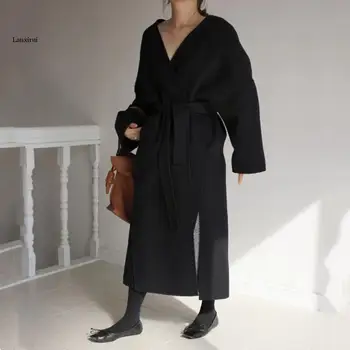 Ženy Zimné Vlna Zmes Kabáty s Oknami Teplé Slim Fit Módne Bežné Office Lady Womans Kabát, Bundu Khaki Čierna Plus Veľkosť