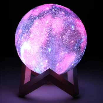 Galaxia Light 3D Tlač Hviezdy, Mesiac Lampa Farebné Zmeny luny Hviezdne Nebo LED Nočné Svetlo Pre Deti Spálne