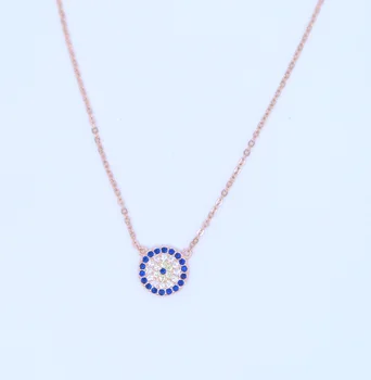 Klasické šperky dizajn cz disco kolo prívesok 925 sterling silver micro pave cz striebro elegantná tenké reťazca náhrdelník