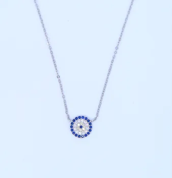Klasické šperky dizajn cz disco kolo prívesok 925 sterling silver micro pave cz striebro elegantná tenké reťazca náhrdelník