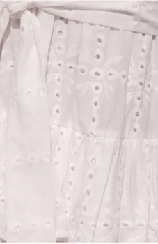 Biela Výšivka Bavlna letné šaty žien 2020 sexy tvaru duté z plážové šaty, krátky rukáv mini vestidos bežné Sundress