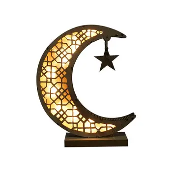 Ramadánu Eid Mubarak Drevené Mesiac Ozdoby Arabských Moslimských Ľahké Remesiel Dekorácie
