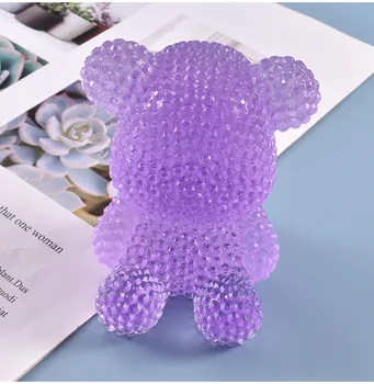 3D Diamond Medveď Zajaca, Silikónové Formy na DIY Epoxidové UV Živice Plavidlá Ručné Nástroje