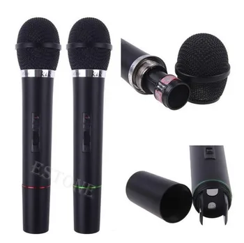 Duálne 2 Mikrofóny Ručné Bezdrôtové Bezdrôtový Mikrofón System Professional Prijímač